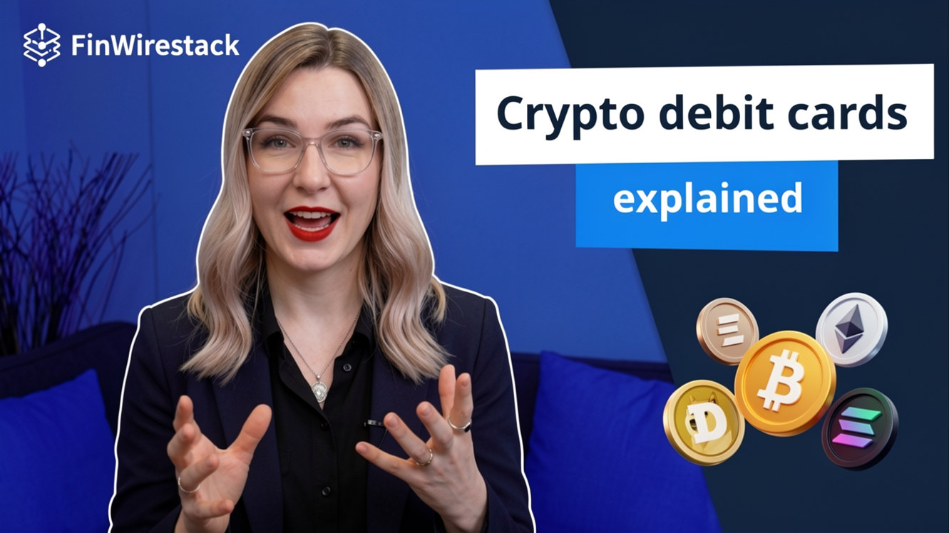 "Crypto cards explained: physical Visa card with Bitcoin and Ethereum symbols showing how to spend cryptocurrency at merchants.