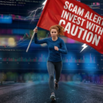 How to spot a fake crypto exchange infographic showing 8 red flags including unrealistic promises, no proof of reserves, and withdrawal freezes
