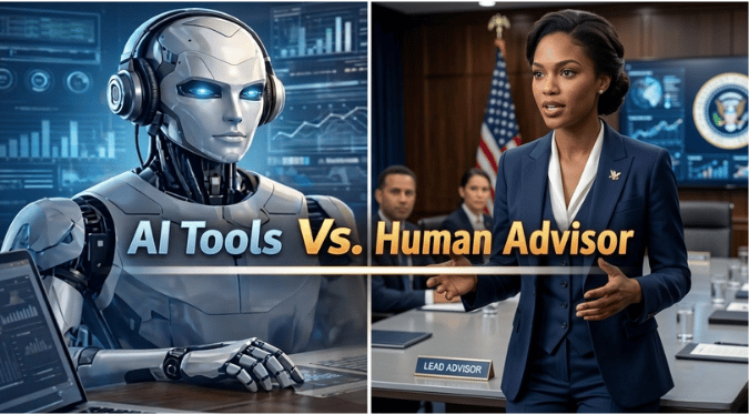Robo-advisors vs human advisors cost comparison chart showing 0.25-0.50% for robo-advisors and 1.00-2.00% for human advisors across portfolio sizes from 10 , 000 t o 10,000 to 1,000,000