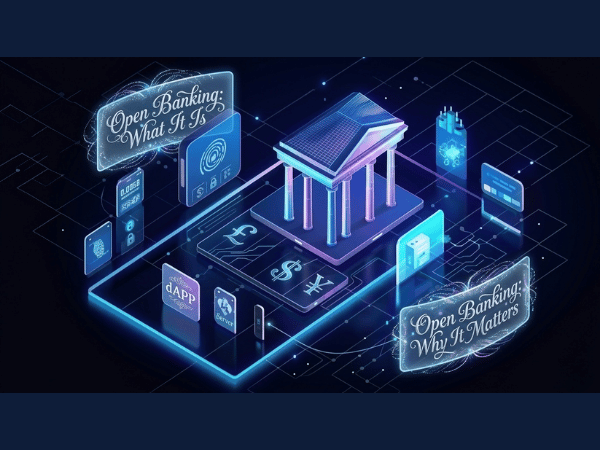 Open banking explained data flow diagram showing how your bank data moves from your bank to aggregators like Plaid to third-party apps like budgeting and lending platforms