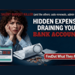 The silent budget killer infographic showing 7 hidden expenses: subscription creep wasting $300-600 annually, convenience tax costing $500-1,500, bank fees taking $100-400, energy vampires adding $100-200, credit card interest stealing $500-2,000, daily $5 leaks totaling $1,000-5,000, and inflation inertia eroding $500-2,000 with total potential waste of $3,000-11,000 per year