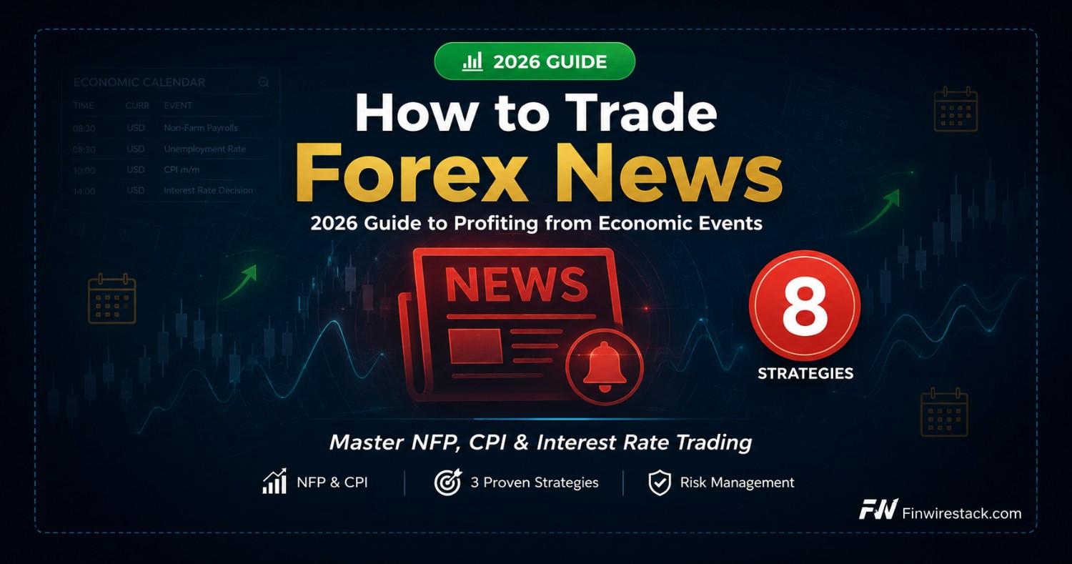 How to trade forex news featured image showing economic calendar NFP CPI and interest rate trading strategies for 2026