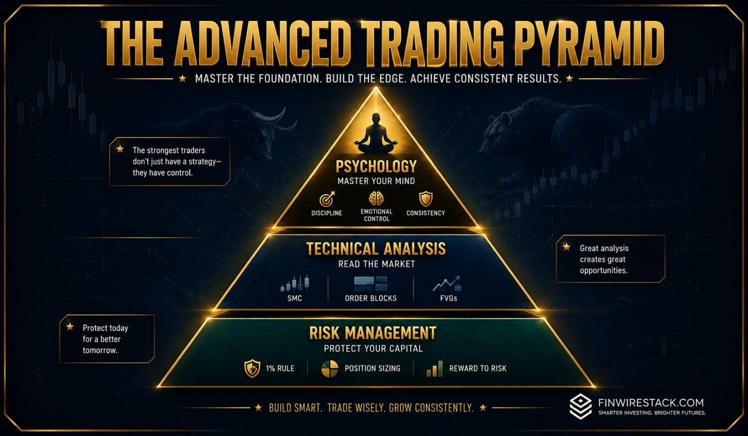 The complete beginner's guide to investing and personal finance advanced trading framework showing Smart Money Concepts and algorithmic trading