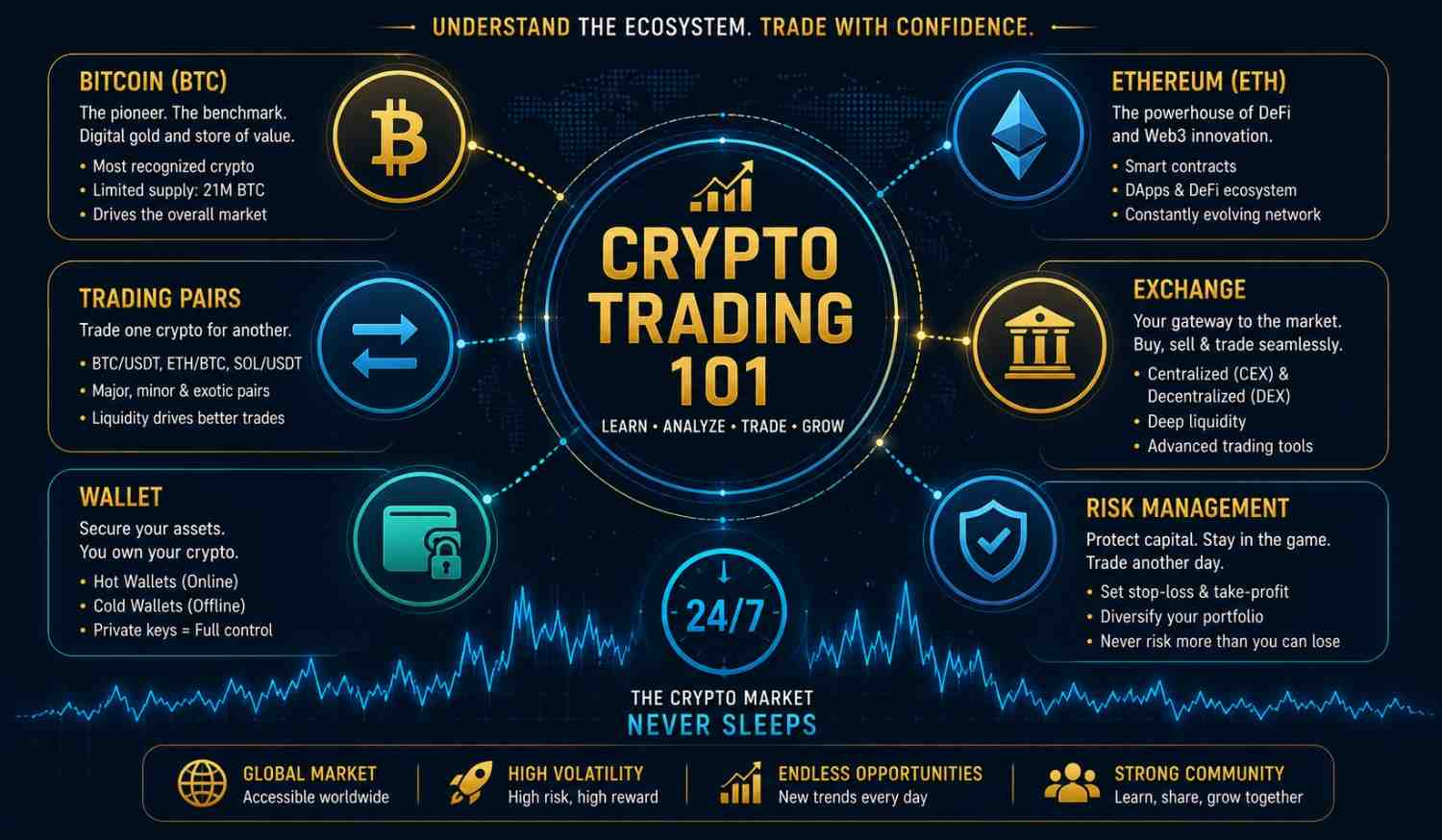 Cryptocurrency trading for beginners types of cryptocurrencies showing Bitcoin Ethereum altcoins stablecoins and exotic tokens with market cap examples