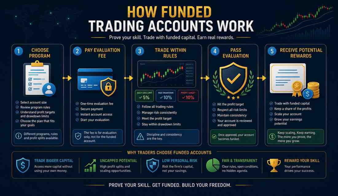 how funded trading accounts work with Prop Trading Firms in 2027