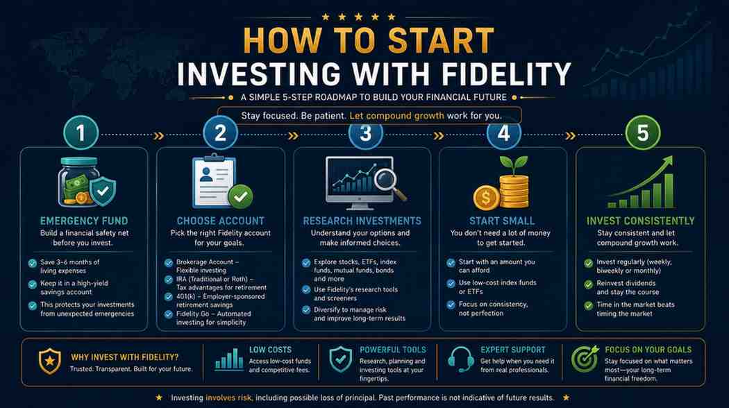 how to start investing with Fidelity Investments step by step