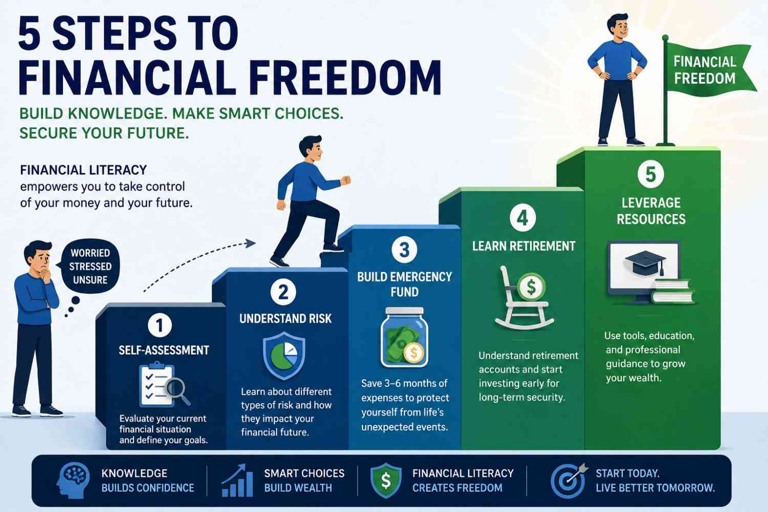 	steps to improve financial literacy in America and achieve financial freedom