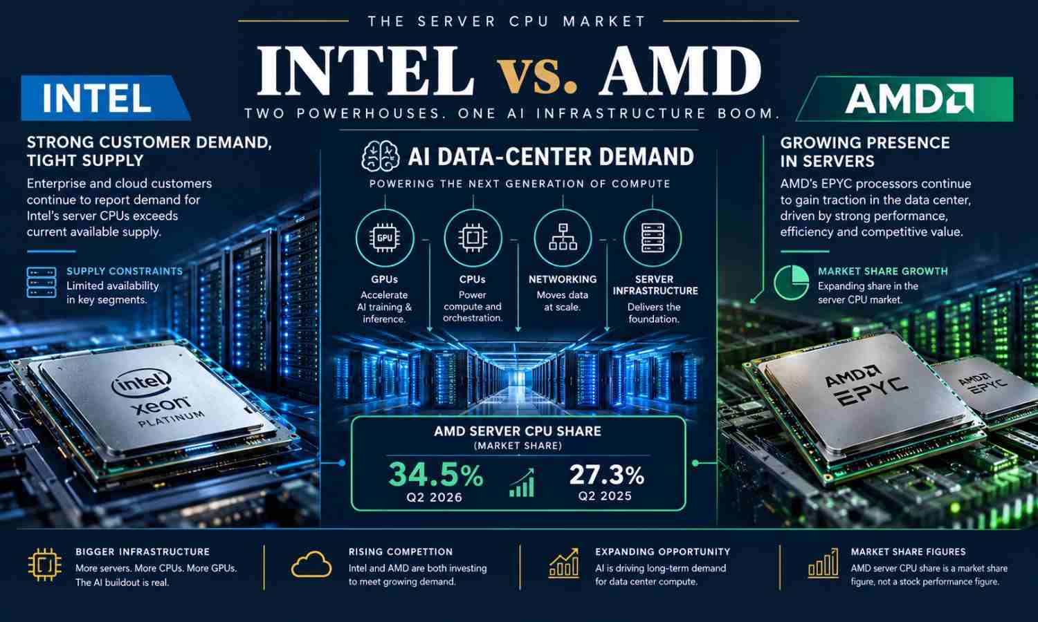 AMD and Intel server CPU demand in AI infrastructure