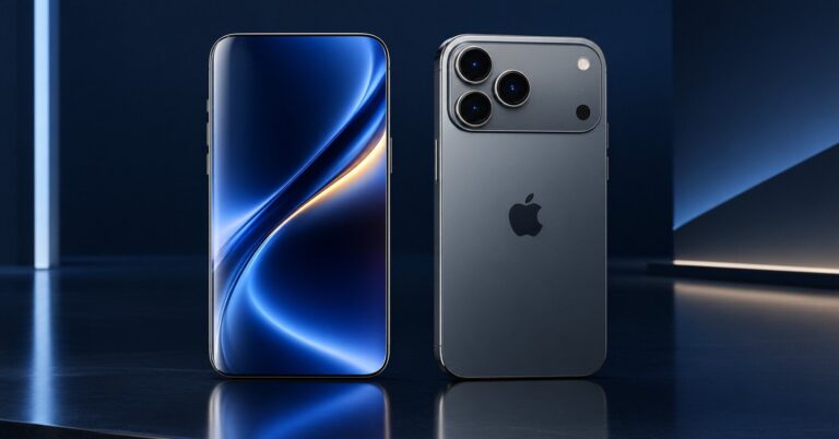 iPhone 20 concept with rumored glass design beside iPhone 18 Pro Max
