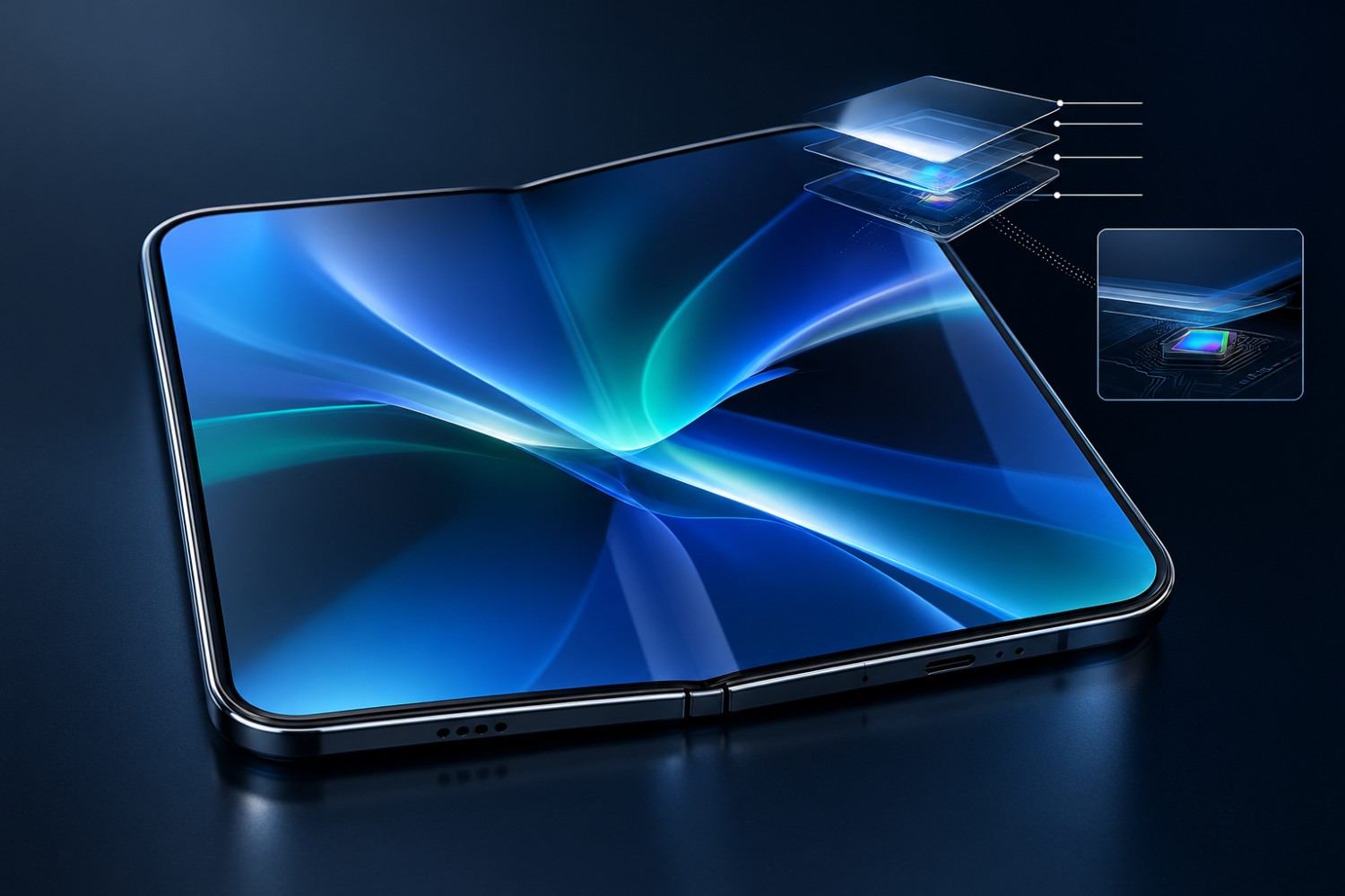iPhone Duo inner display showing rumored under-display camera technology